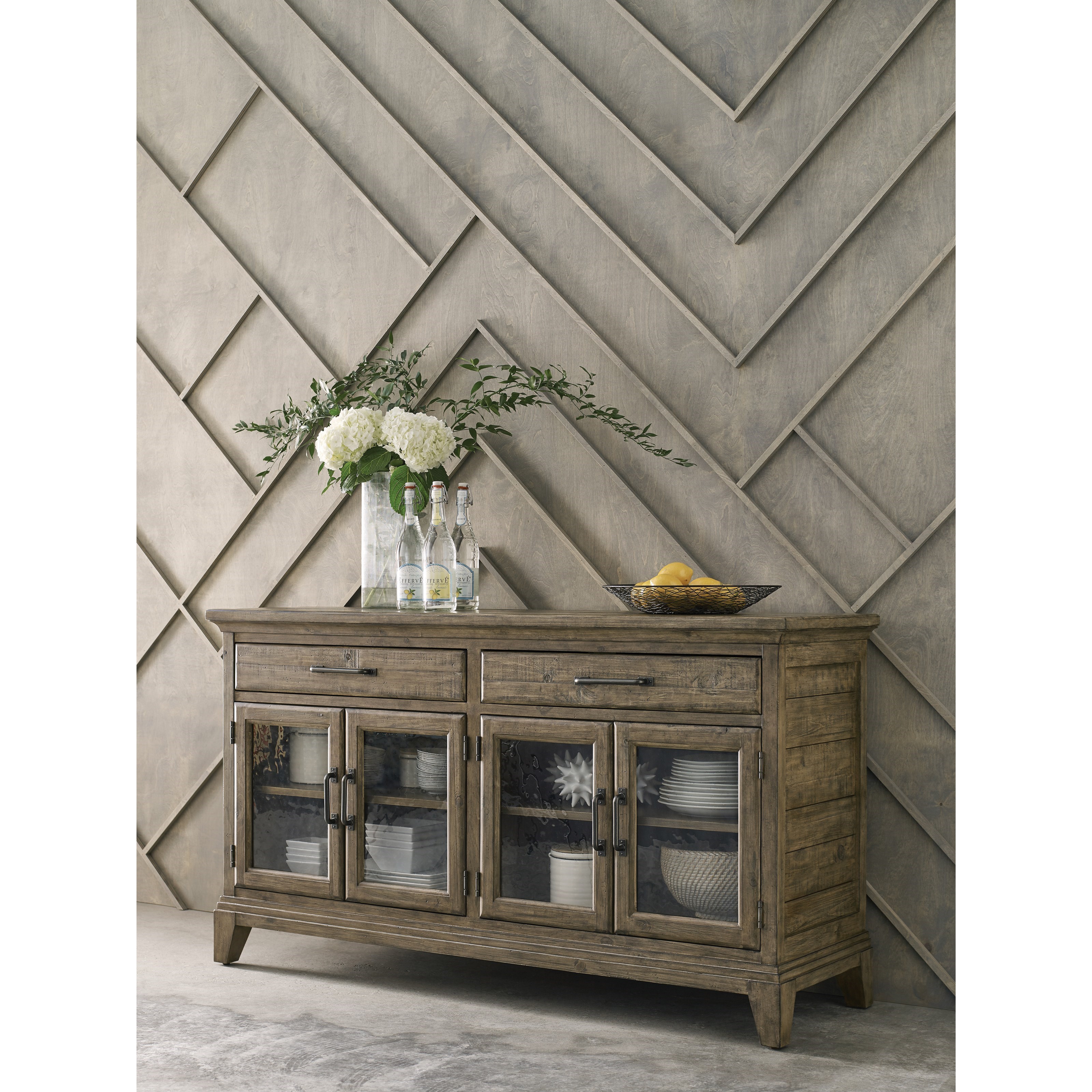 Kincaid Furniture Plank Road Rockland Solid Wood Buffet with Silverware